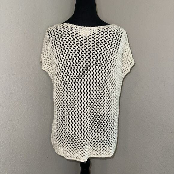 Converse One Star Women’s Open Knit Sweater Size XL Boho Layering Piece Ivory - Picture 3 of 7